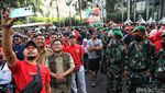 Suasana di Bundaran HI Jelang Pelantikan Prabowo-Gibran