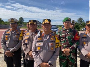 Polres Rohul Show Off Force Ciptakan Situasi Kondusif saat Pelantikan Presiden