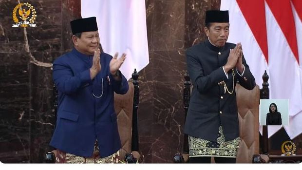 Yel-yel Terima Kasih Jokowi-Maruf di MPR. (Dok. YouTube MPR)