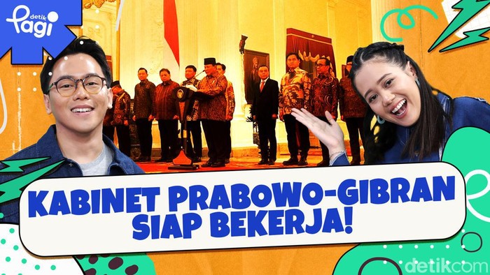 Detik Pagi edisi Senin, 21 Oktover 2024 membahas Kabinet Merah Putih Prabowo-Gibran Siap Bekerja!