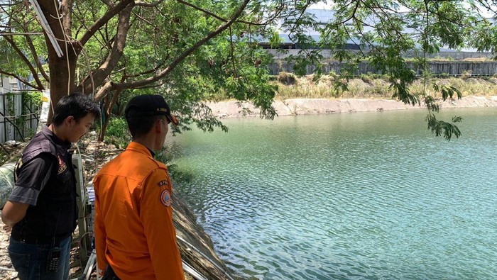 Kolam bekas galian di Babakanmadang, Kabupaten Bogor, lokasi bocah tenggelam.