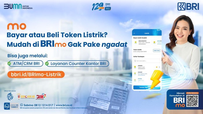 Membeli token listrik lebih mudah pakai BRImo