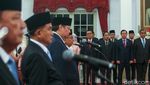 Momen Pelantikan 48 Menteri Kabinet Merah Putih di Istana Negara