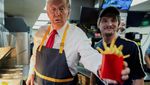 Potret Donald Trump Mendadak Jadi Pelayan Restoran Cepat Saji