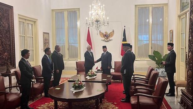 Presiden Prabowo Subianto bertemu PM Timor Leste Xanana Gusmao di Istana Merdeka, Jakarta