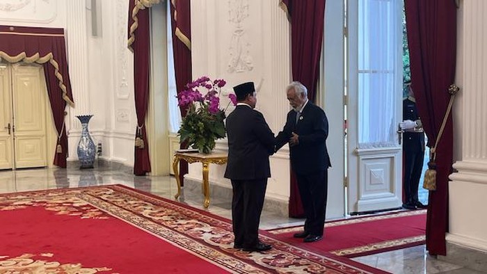 Presiden Prabowo Subianto bertemu PM Timor Leste Xanana Gusmao di Istana Merdeka, Jakarta