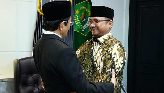 Sertijab Menag Periode 2020-2024, Yaqut Cholil Qoumas kepada Menag periode 2024-2029, Nasaruddin Umar.