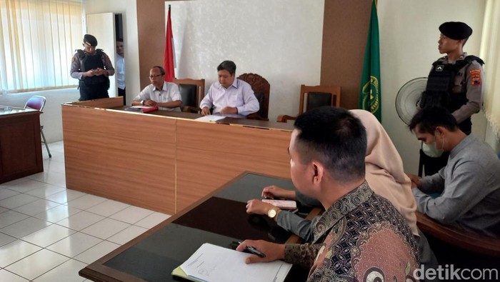 Suasana sidang anak kasus kekerasan hingga menyebabkan orang meninggal dunia di Pengadilan Negeri Sukoharjo, Senin (21/10/2024)