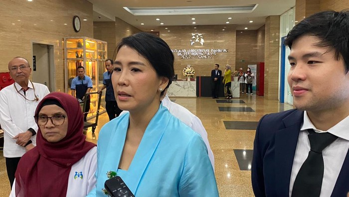 Wamen PPA Veronica Tan dan Nicholas Sean di kantor Kementerian PPPA, Jakarta Pusat, Senin (21/10/2024).