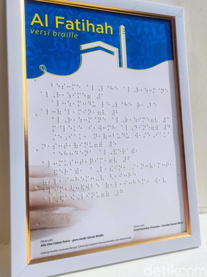 Alfatihah Braille yang dibuat tunanetra di Surabaya