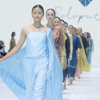 Fashion show busana terbaru Soloputri di Jakarta Fashion Week [JFW] 2025, di City Hall, Pondok Indah mall 3, Jakarta Selatan, Senin [21/10/2024]. Foto: Mohammad Abduh/detikcom.