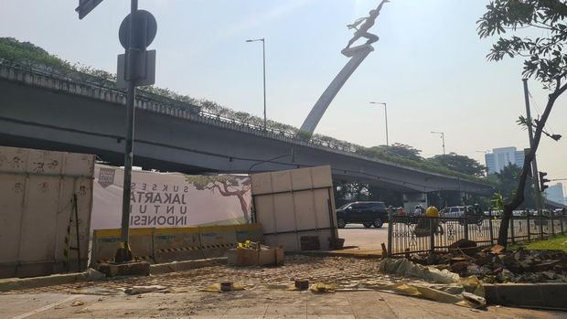Penampakan terkini wajah baru trotoar di Pancoran