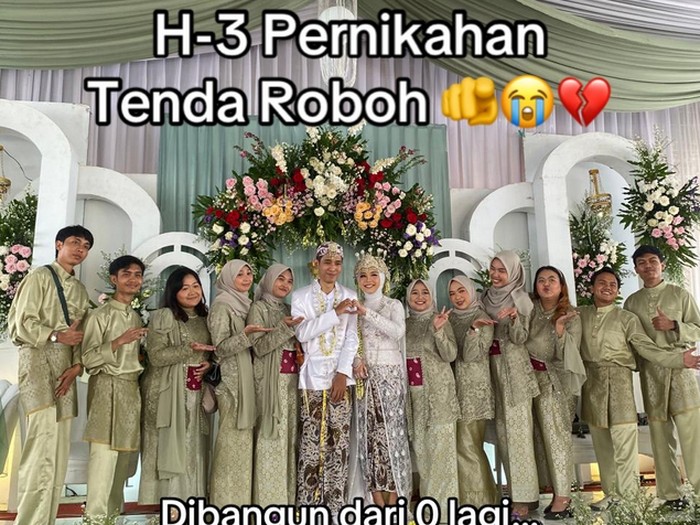 Pengantin wanita curhat tenda pelaminannya roboh menjelang pernikahan.