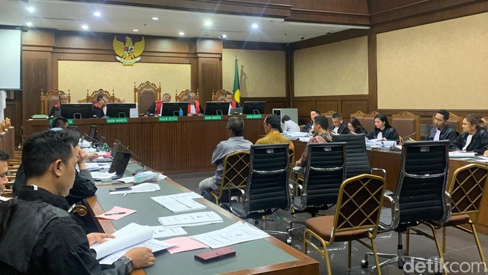 Sidang kasus korupsi emas di Pengadilan Tipikor Jakarta, Selasa (22/10/2024). (Mulia Budi/detikcom)