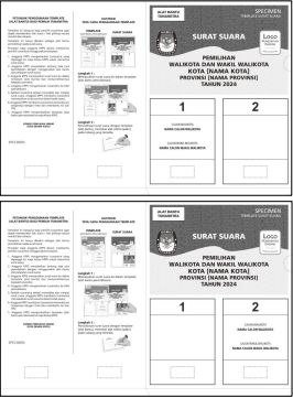 Surat Suara Braille untuk Pemilihan Wali Kota dan Wakil Wali Kota