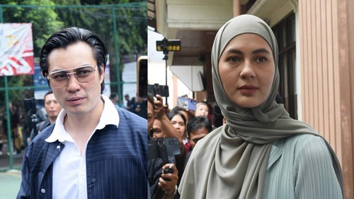 Baim Wong dan Paula Verhoeven di Pengadilan Agama Jakarta Selatan.