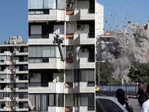 Detik-detik Menegangkan Rudal Israel Hancurkan Gedung di Lebanon