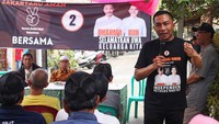 Dharma Pongrekun berkampanye di hadapan warga Manggarai, Jakarta.