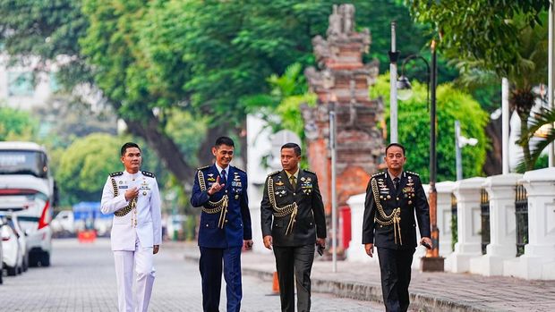 Empat ajudan Presiden Prabowo dari TNI dan Polri (dok. Istimewa)