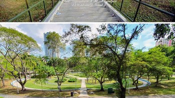Taman Bishan, Terpisah 30 Tahun. Gambar Atas, 1988. Gambar Bawah, 2020 Foto: Boredpanda