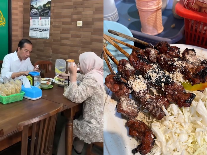 Jokowi dan Irian makan sate dan gule kambing di Sukoharjo usai purnatugas