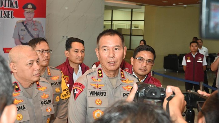 Kapolda Kalsel Irjen  Winarto saat menggelar rilis pengungkapan sabu 70 kilo jaringan internasional. Dokumen Istimewa