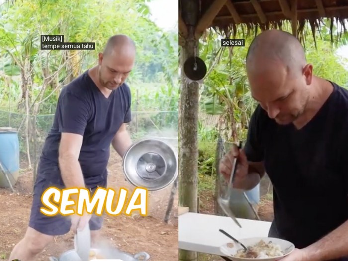 Keren! Bule Ini Masak Sayur Empis-Empis Khas Temanggung