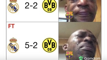 Sempat unggul 2-0, Dortmund kena comeback Real Madrid dan dihajar 5-2. Foto: X.com