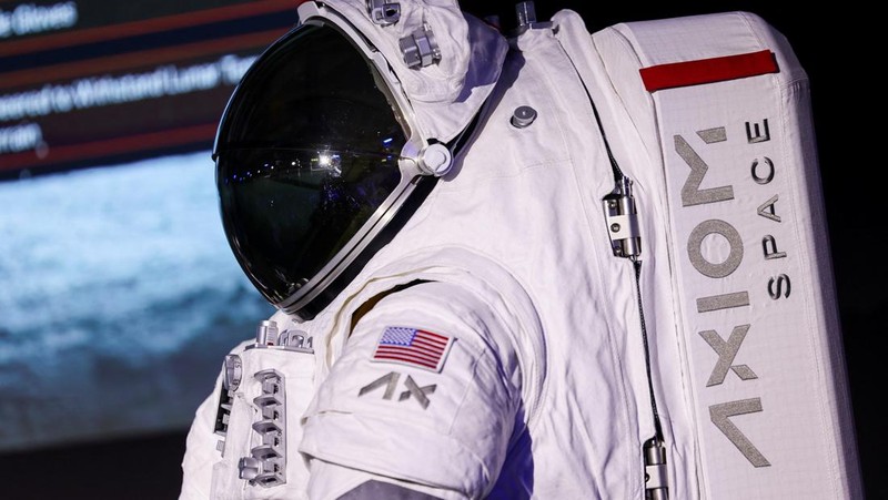 Prada and Axiom Space present the spacesuit (Axiom Extravehicular Mobility Unit) designed and developed for the Artemis III lunar mission, in Milan, Italy, October 16, 2024. REUTERS/Claudia Greco