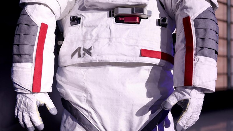 Prada and Axiom Space present the spacesuit (Axiom Extravehicular Mobility Unit) designed and developed for the Artemis III lunar mission, in Milan, Italy, October 16, 2024. REUTERS/Claudia Greco