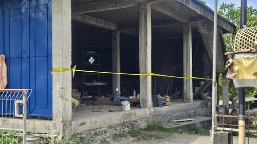 TKP buruh dimassa di Desa Adat Gitgit, Bakbakan, Gianyar, Rabu (23/10/2024). (foto : Putu Krista/detikBali).