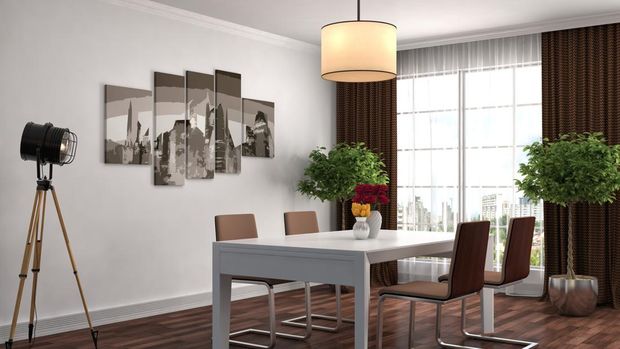 Kitchen interior. 3d illustration