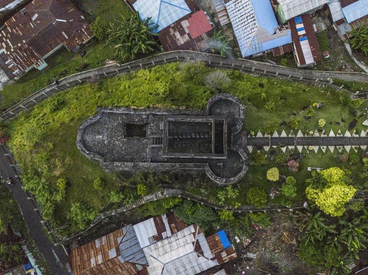 Foto Udara Benteng Tolukko yang Dibangun Portugis di Ternate