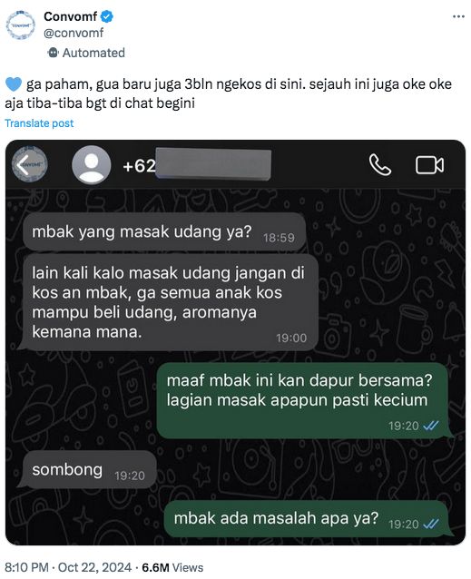 Gegara Masak Udang, Penghuni Kos Ini Dilabrak Penghuni Lain