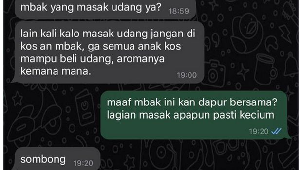 Gegara Masak Udang, Penghuni Kos Ini Dilabrak Penghuni Lain