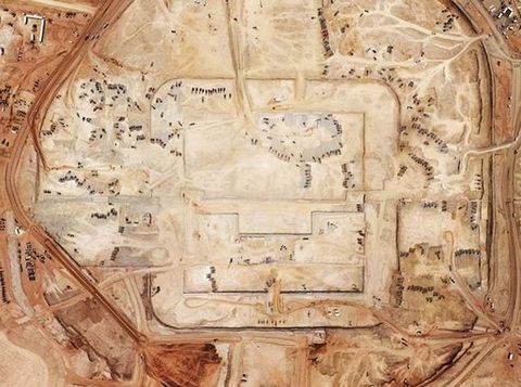 Progres penggalian lokasi Mukaab, kota modern di Riyadh, Arab Saudi.