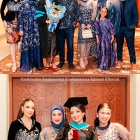 Acara wisuda Tsania itu tampak dihadiri oleh pihak keluarganya yang kompak mengenakan busana berwarna biru. Ekspresi bahagia jelas terpancar di wajah wanita 33 tahun itu. Foto: Instagram/@tsaniamarwa54