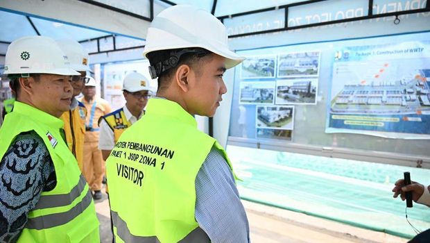 Wakil Presiden Gibran Rakabuming Raka meninjau proyek Jakarta Sewerage Development Project (JSDP) Zona 1. (Instagram/gibran_rakabuming)