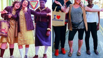 Sandra Williams, Carmen Chin dan Maureen Mayers adalah teman dari County Grammar School tetapi kehilangan kontak selama bertahun-tahun dan sekolah tersebut diubah menjadi perumahan terlindung pada tahun 1985. Sandra sudah menikah dengan empat anak dan seorang putri tiri dan bekerja sebagai asisten penumpang untuk anak-anak cacat dan di kedai kopi. Carmen juga sudah menikah dengan empat anak dan sekarang tinggal di Lincolnshire, di mana dia memiliki kepemilikan kecil mengatakan:  Maureen, yang masih tinggal di Peterborough dan memiliki empat anak, telah mematahkan lengan kanannya ketika foto itu diambil dan menyembunyikannya di belakang punggungnya. Foto: Chris Porsz