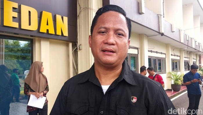 Kasat Reskrim Polrestabes Medan Kompol Jama Kita Purba saat diwawancarai di Polrestabes Medan. (Foto: Finta Rahyuni/detikSumut)