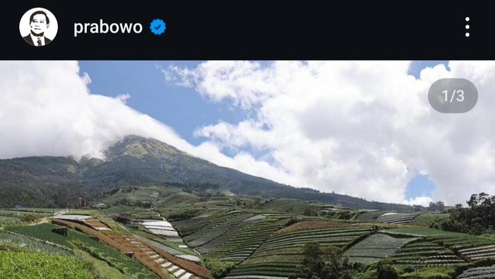 Prabowo Subianto mengunggah panorama Desa Sukomakmur, Magelang, Jawa Tengah