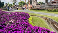 Bunga bermekaran di sepanjang kawasan