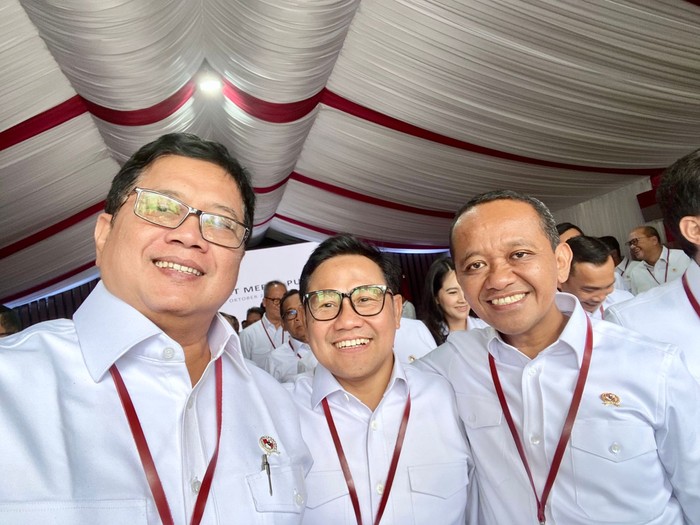 Wamen Transmigrasi Viva Yoga bersama Menko Bidang Pemberdayaan Masyarakat Cak Imin dan Menteri ESDM Bahlil Lahadalia. (Dok pribadi Viva Yoga)