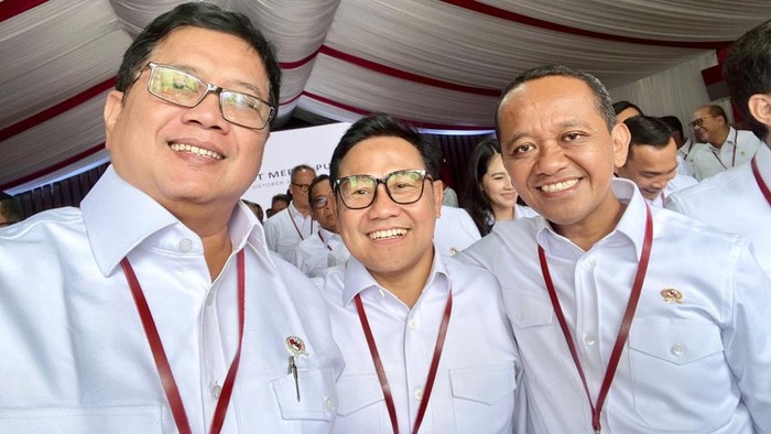 Wamen Transmigrasi Viva Yoga bersama Menko Bidang Pemberdayaan Masyarakat Cak Imin dan Menteri ESDM Bahlil Lahadalia. (Dok pribadi Viva Yoga)