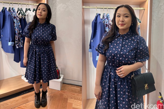 Pelantun hits ‘Satu Bulan’ Bernadya membawakan penampilan spesial di acara pembukaan butik ke-15 Kate Spade New York di Indonesia. Dalam kesempatan itu, Bernadya memakai koleksi Paisley Foulard Millie Dress dengan sepasang boots hitam. Foto: dok. R Chairini Putong/Wolipop