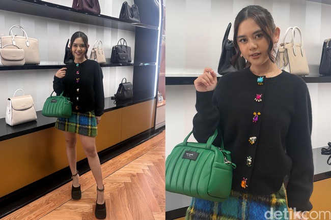 Penampilan Ziva Magnolya tak kalah gemas saat menghadiri Kate Spade Grand Indonesia Opening Party. Penyanyi jebolan Indonesian Idol itu memadukan cardigan hitam dengan detail colored stone yang serasi dengan skirt dan handbag-nya. Foto: dok. R Chairini Putong/Wolipop