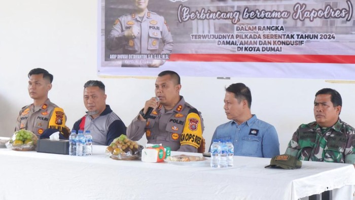Kapolres Dumai gelar silahturahmi dengan masyarakat dalam menyukseskan Pilkada Serentak. (Foto: Dok Polres Dumai).