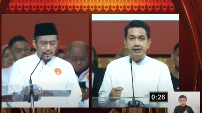 Kun Wardana di panggung debat (Youtube KPU DKI Jakarta)