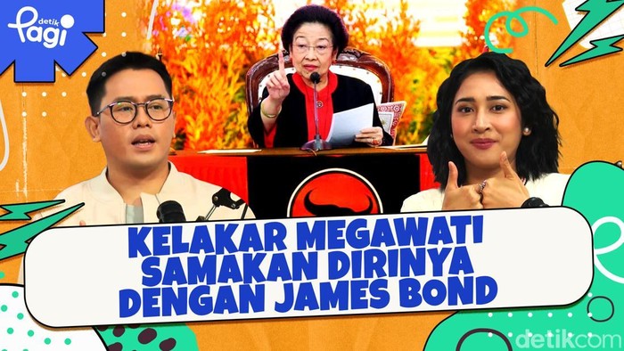 Detik Pagi edisi Selasa, 29 Oktober 2024 membahas Kelakar Megawati Samakan Dirinya dengan James Bond