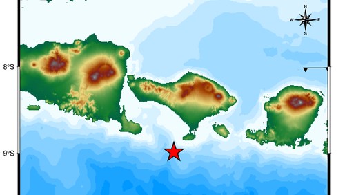 Gempa bumi berkekuatan 4,4 Magnitudo di Kuta Selatan, Badung, Bali. (Dok. Balai BMKG Denpasar)